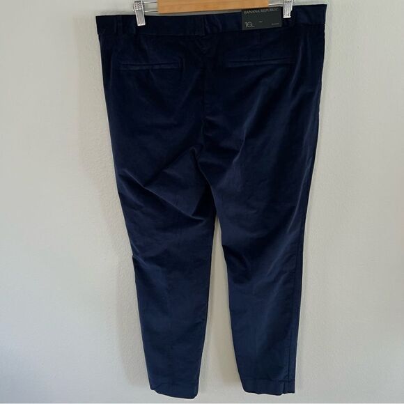 NWT $110 Banana Republic Sloan Fit Blue Stretch Velvet Pants Size 16L - Picture 4 of 6
